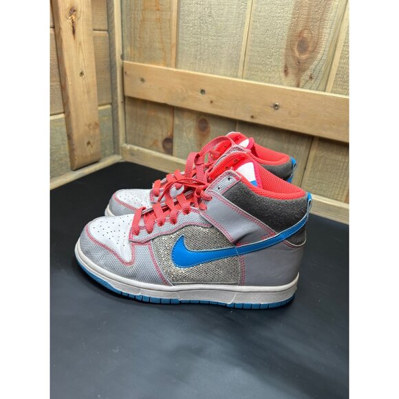 Nike Dunk High Premium Sneakers Size 6 Silver Gray Blue Pink Mesh & Leather Uppe - Picture 5 of 7